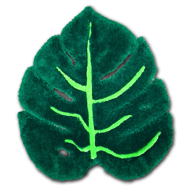 Green Monstera Leaf Rug
